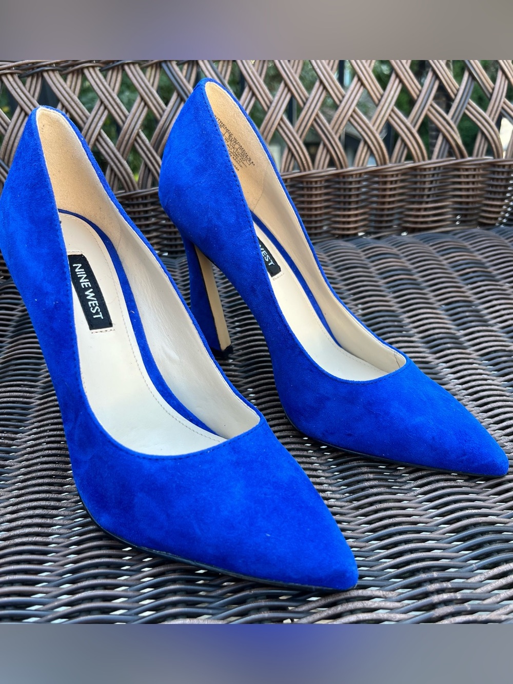 Nine West Cobalt Blue Suede Pointed-Toe Pumps